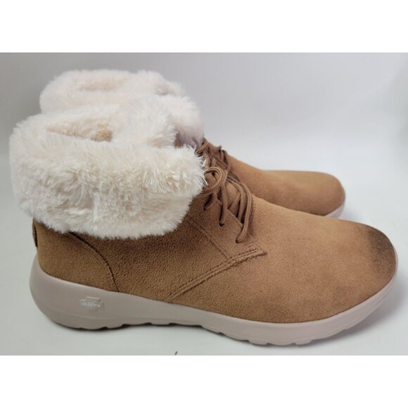 Skechers Womens Skechers  On-the-Go Joy Lush Ankle Boots Chestnut Suede‎ 10 - Picture 1 of 10